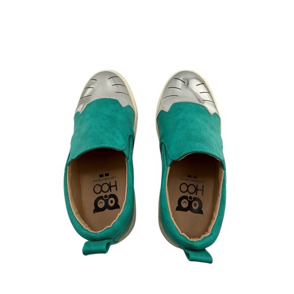 Hoo Chelia's Cat Eye Slip-On Turquoise Metallic Kids Sneaker Kids Size 11.5 EUC - Picture 3 of 11